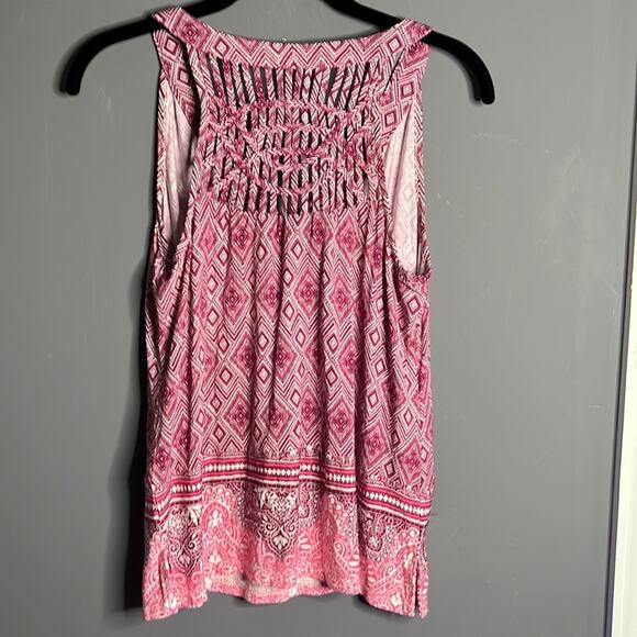 Skies Are Blue Dark Pink and White Sleeveless Tunic Size Small Petite - Picture 4 of 8